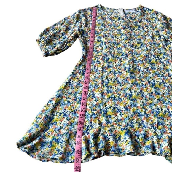 Faithfull The Brand Revolve Jeanette Floral Spring Summer Mini Dress, Sz Large - Picture 10 of 12